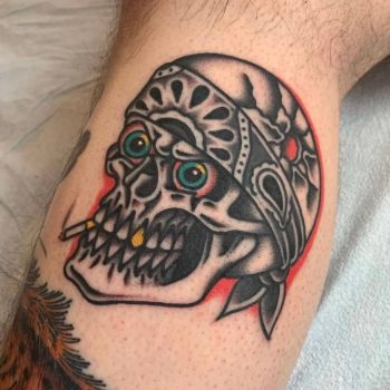 Gangster Skull Hand Tattoo by @javierdeluna_