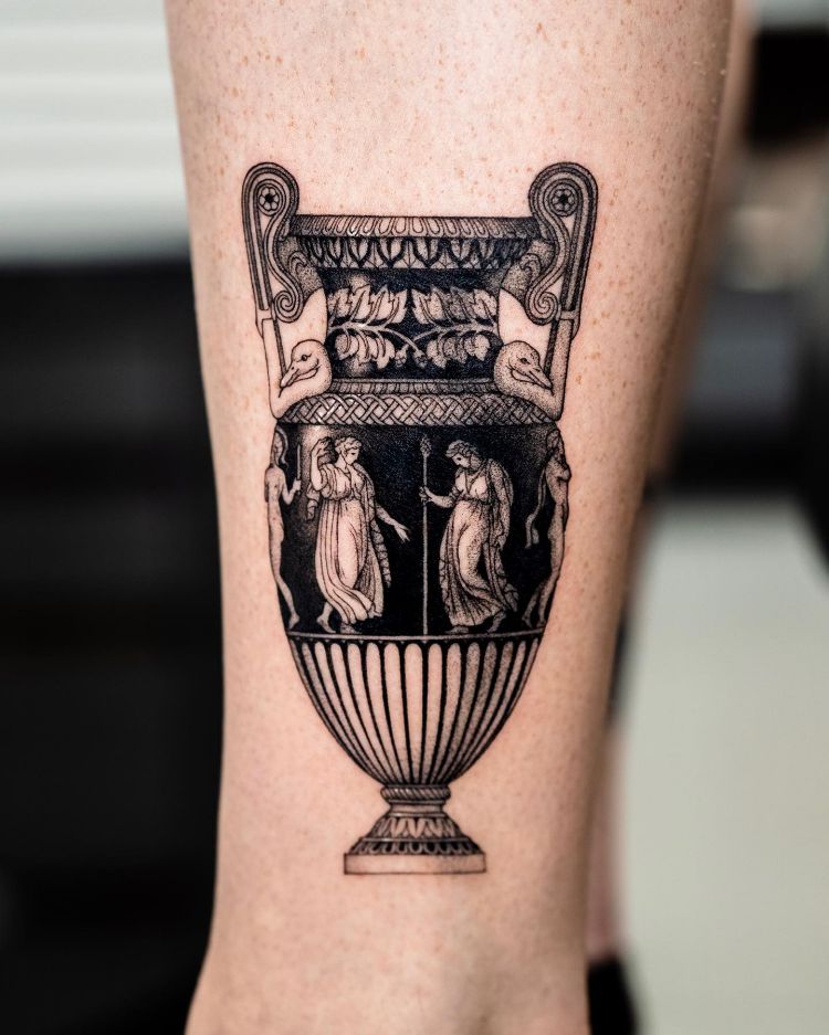Greek Pottery Tattoo by @hanstattooer