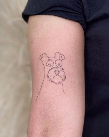 Minimalist Schnauzer Tattoo by @chiara.guu