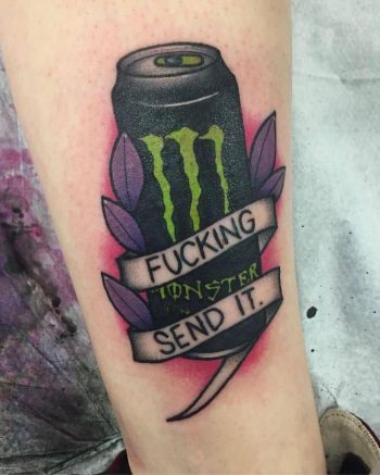 Monster Energy Drink Tattoo by @meghantattoo