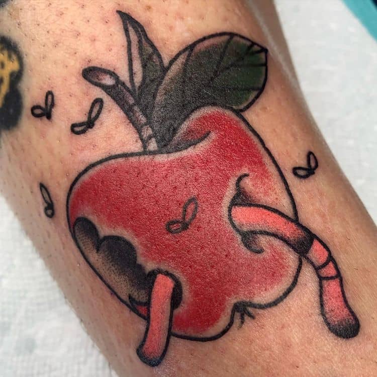 Rotten Apple Tattoo by @krebopolis
