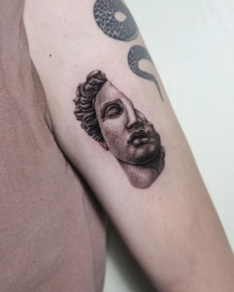 Simple Apollo Tattoo by @karlvtattoo