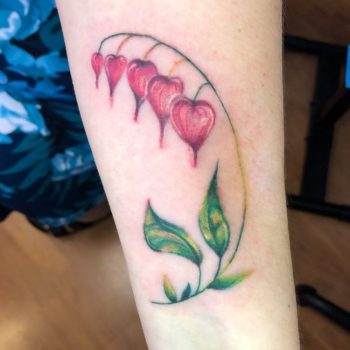 Simple Bleeding Heart Flower Tattoo by @shortcake