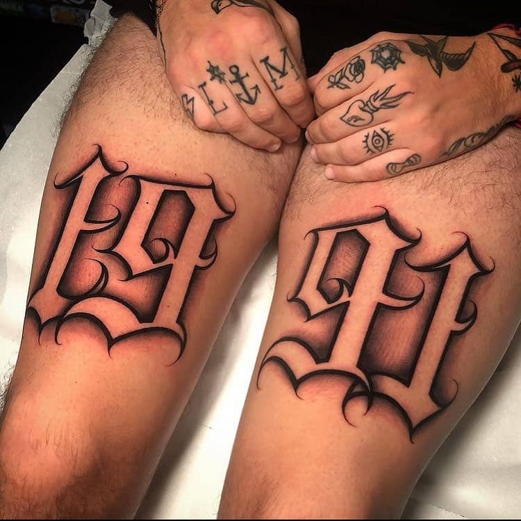 Tattoo Script Numbers by @alessandroanglani
