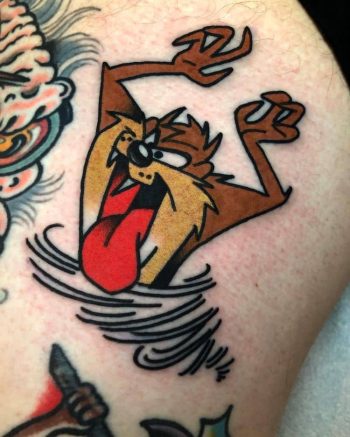 Taz Looney Tunes Tattoo by @joemallardtattoos