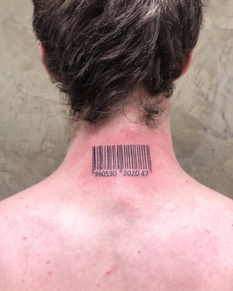 Agent 47 Barcode Tattoo by @zacatek_duhy.ink