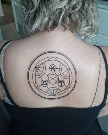 Alchemy Circle Tattoo Back by @davidinho_tattoo
