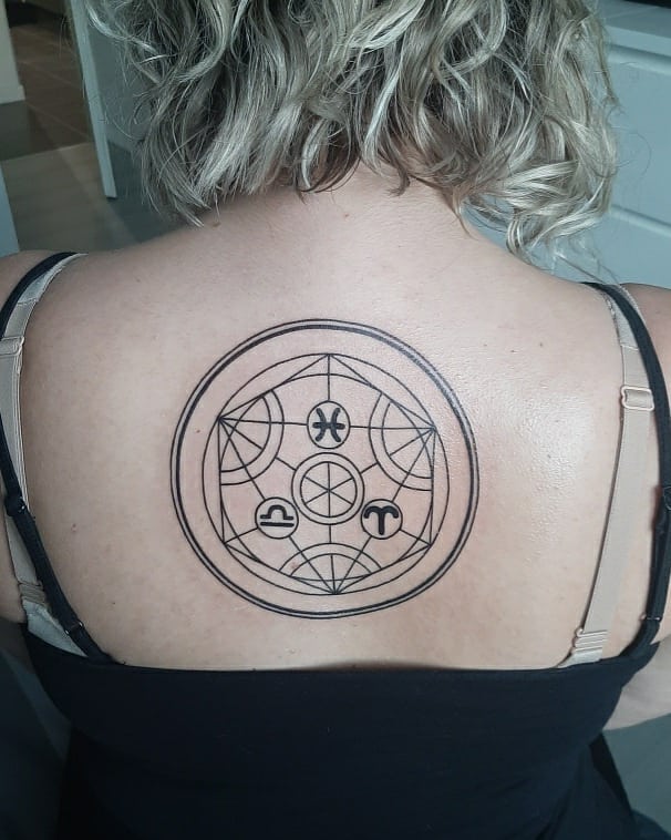Alchemy Circle Tattoo Back by @davidinho_tattoo - Tattoogrid.net