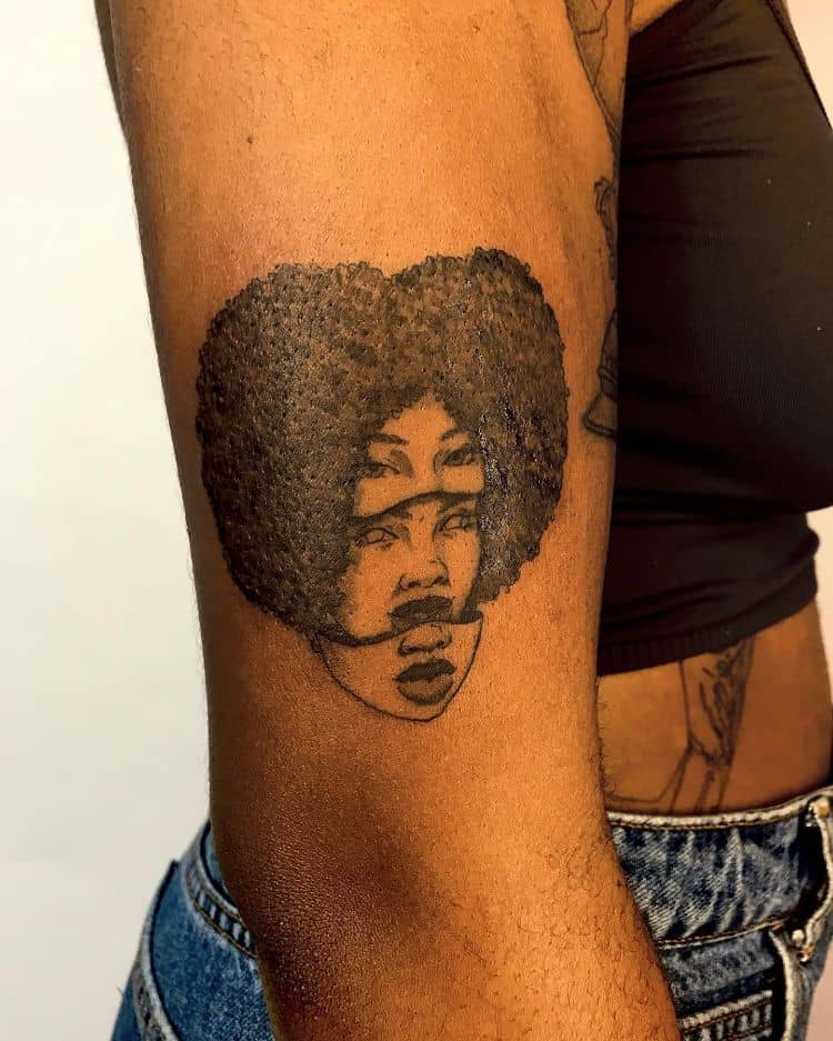 Black Girl Power Tattoo by @chantayblue