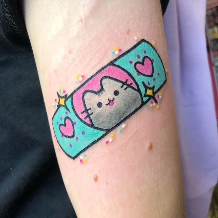 Cute Bandaid Tattoo by @roxyrydertattoo