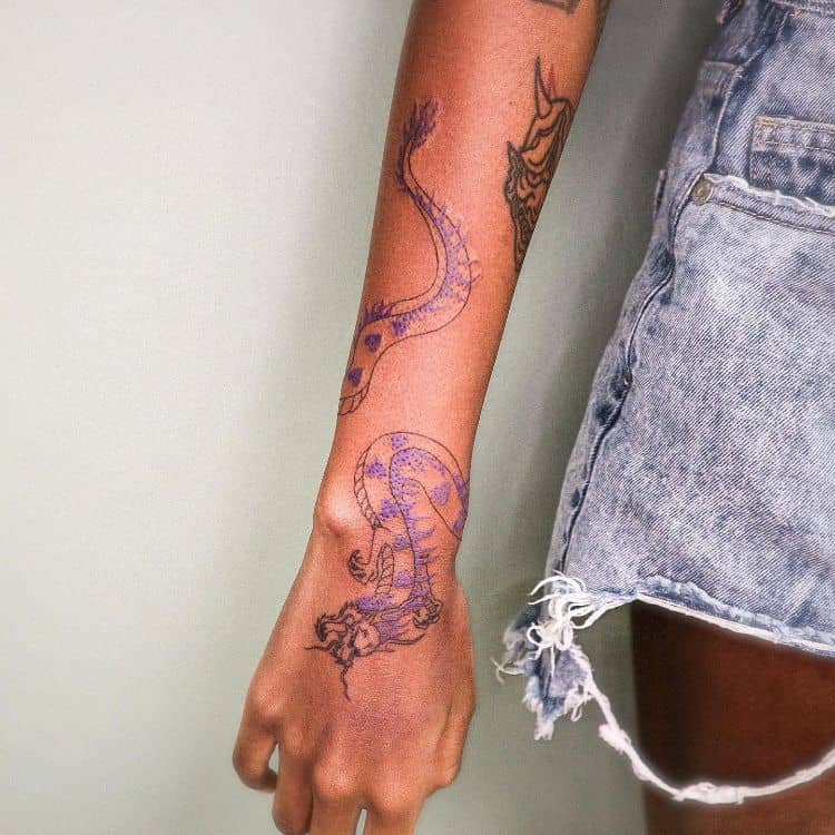 Dragon Tattoo Around Wrist by @inky_tattoo_h