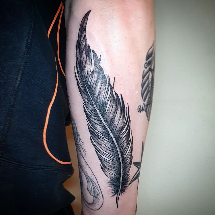 Feather Quill Tattoo by @kellys_ink