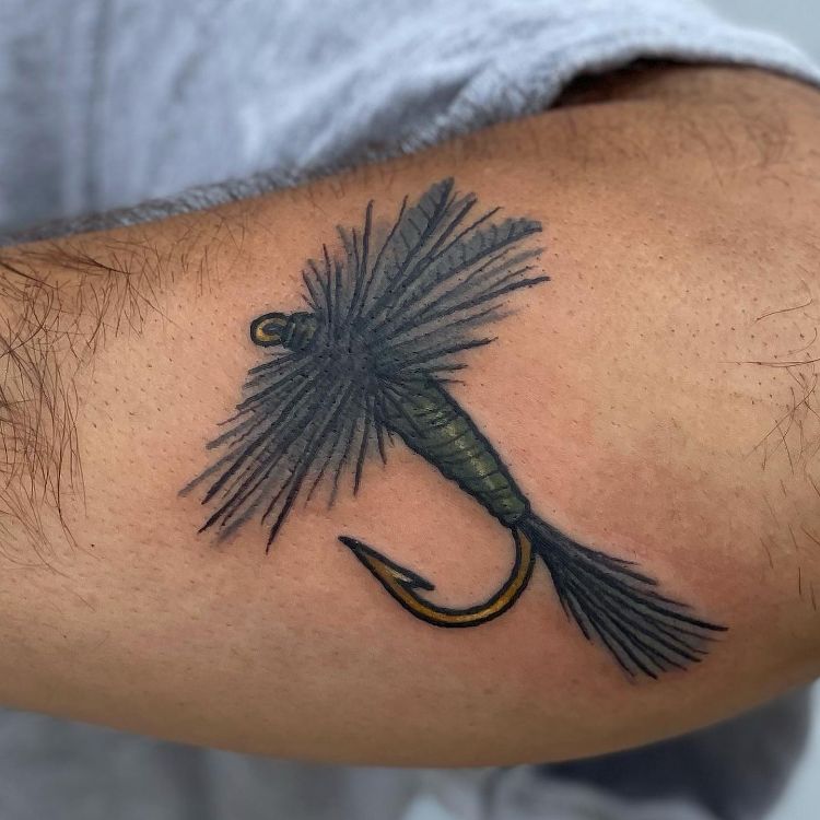 Fly-Fishing Fly Tattoo by @ajmcguiretattoos - Tattoogrid.net
