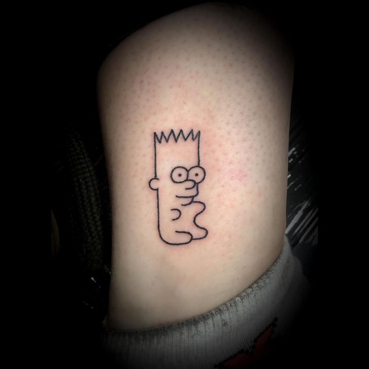 Gummy Bart Tattoo by @thrashaatattoo