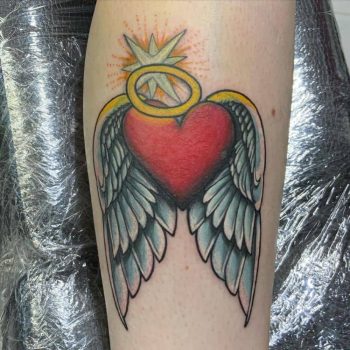 Heart With Halo Tattoo by @the_lambo_scoundrel
