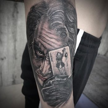 Joker Dark Knight Tattoo by @3way_junction_tattoo_tokyo