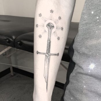 LOTR Sword Tattoo by @slime.time.live