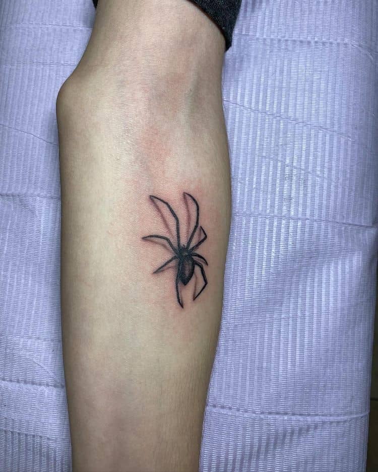Little Spider Tattoo by @discohopskotch 
