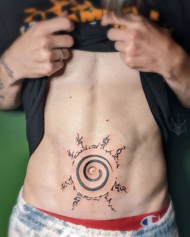 Naruto Belly Tattoo by @merlin_stabs