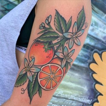 Orange Blossom Flower Tattoo by @riorileytattoo