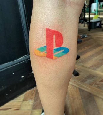 Playstation Symbol Tattoo by @armonia.tattoo
