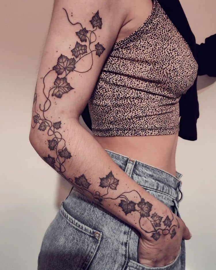Poison Ivy Plant Tattoo by @dolly.wilde.tattooist