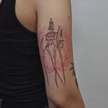Salvador Dali Elephants Tattoo by @caitlinlm.tattoos