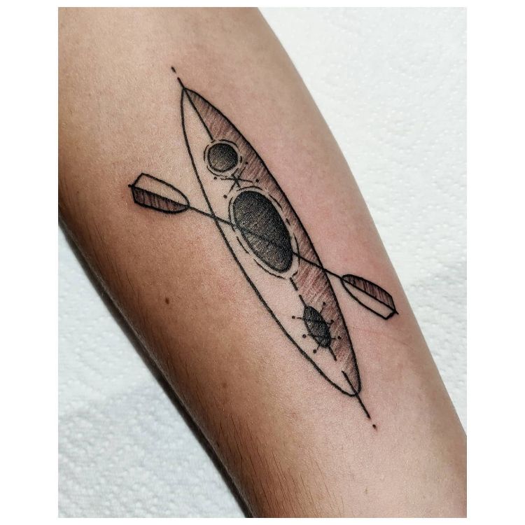 Simple Kayak Tattoo by @toni.mazuranic