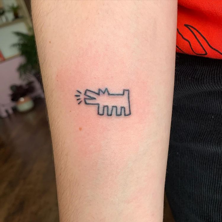 Simple Keith Haring Tattoo by @_kurtmitchell