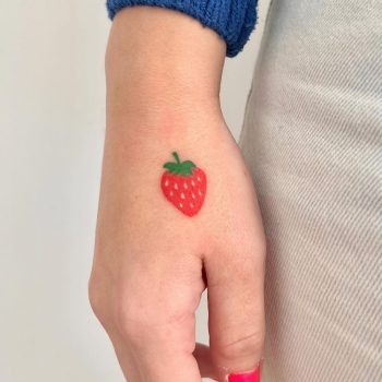 Simple Strawberry Tattoo by @meikofukimoto