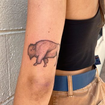 Small Buffalo Tattoo by @dadditatts