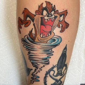 Tasmanian Devil Looney Tunes Tattoo by @eddiekes