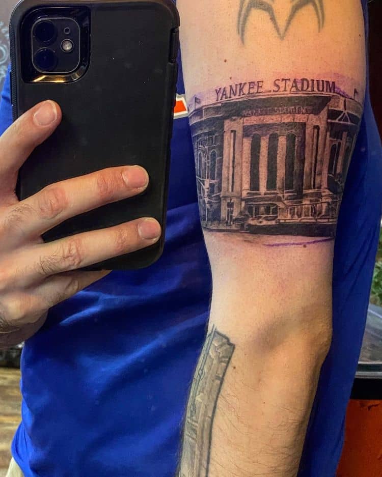 Yankee Stadium Tattoo by @antontattoos