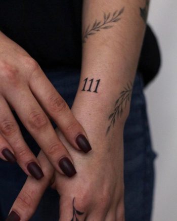 111 Angel Number Tattoo by @katalinamolnar