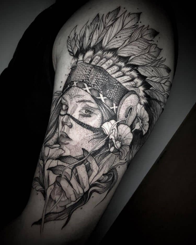 Apache Tattoo by @thekid.guero