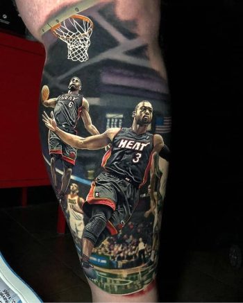 Basketball Court Tattoo by @stevebutchertattoos