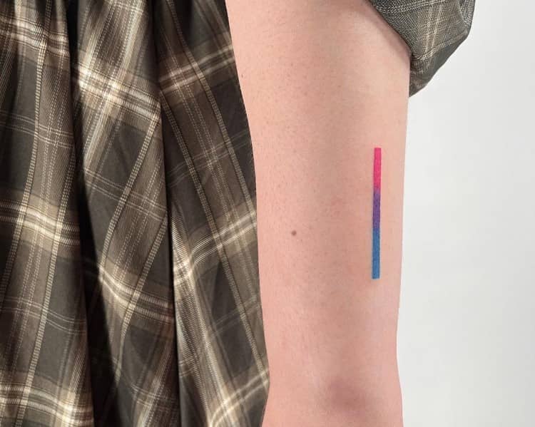 Bisexual Flag Tattoo by @pinarleclair
