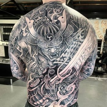 Chinese Samurai Tattoo by @robsteeletattoos