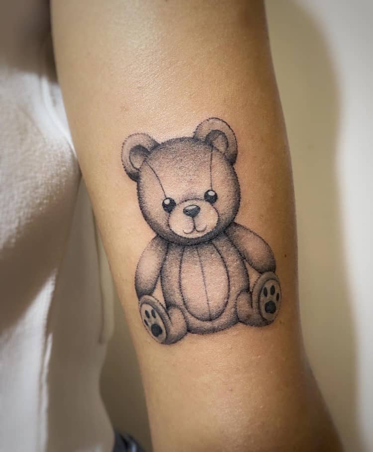 Cute Little Bear Tattoo by @ 
