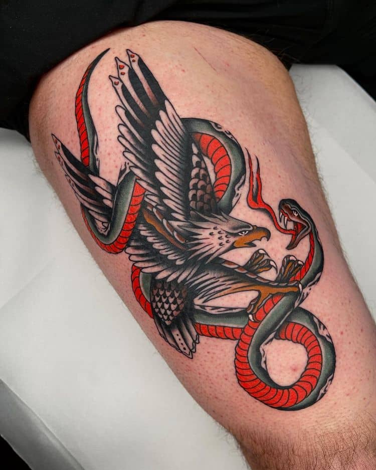 Eagle With Snake Tattoo by @saschafriederich