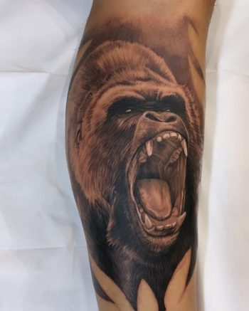 Gorilla Tattoo by @bj_inks