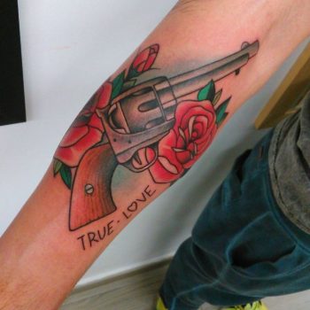Gun With Rose Tattoo by @pamela_vecera