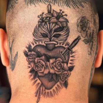 Heart With Roses Tattoo by @carlos_truan