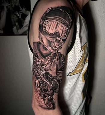 Motocross Sleeve Tattoo by @dreamtattoojaen