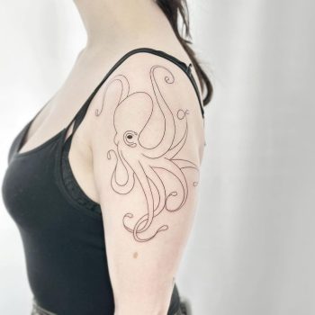 Octopus Outline Tattoo by @tattooist_ryan