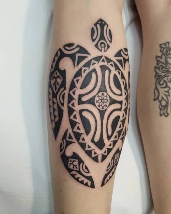 Polynesian Sea Turtle Tattoo by @zele.tetoviranje