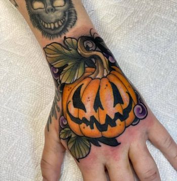 Pumpkin Halloween Tattoo by @inkbear