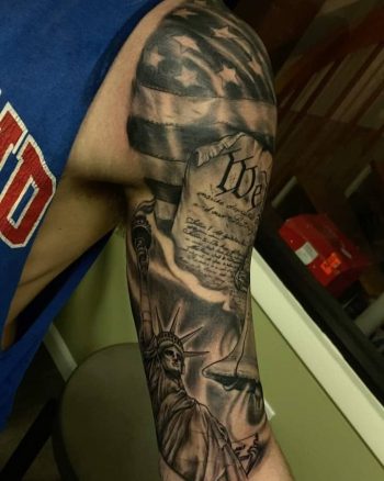 Sleeve 1776 Tattoo by @mike_frenchko
