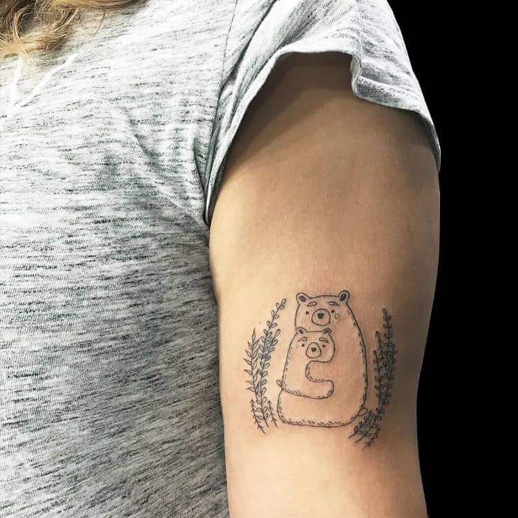 Small Mama Bear Tattoo by @almanegra.tattoo.parlor