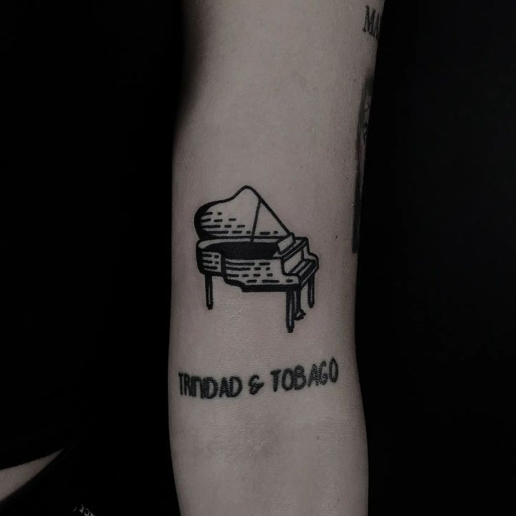 Small Piano Tattoo Idea by @nem_il